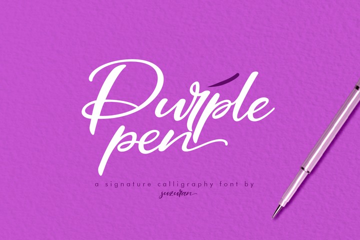 Ejemplo de fuente Purple Pen